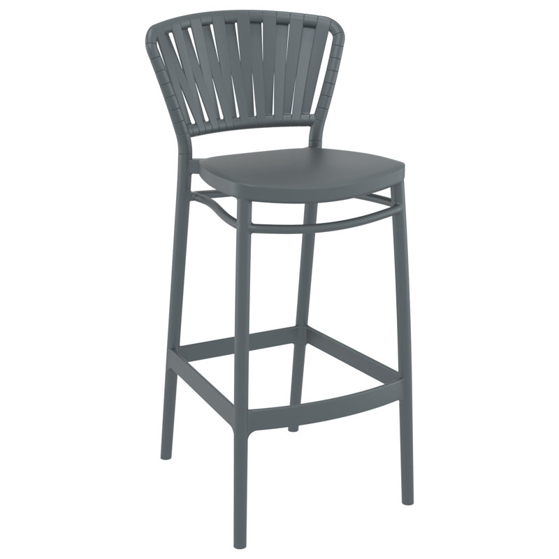 Tabouret de bar d'extérieur Newport, 29.5", Gris foncé
