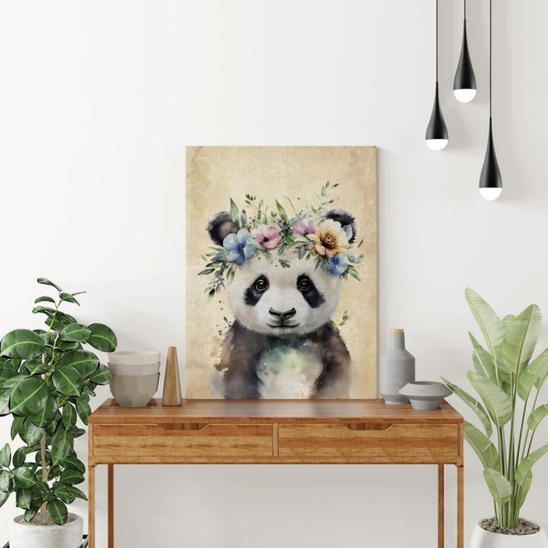 Mignon panda sans cadre, art mural 24 po x 32 po