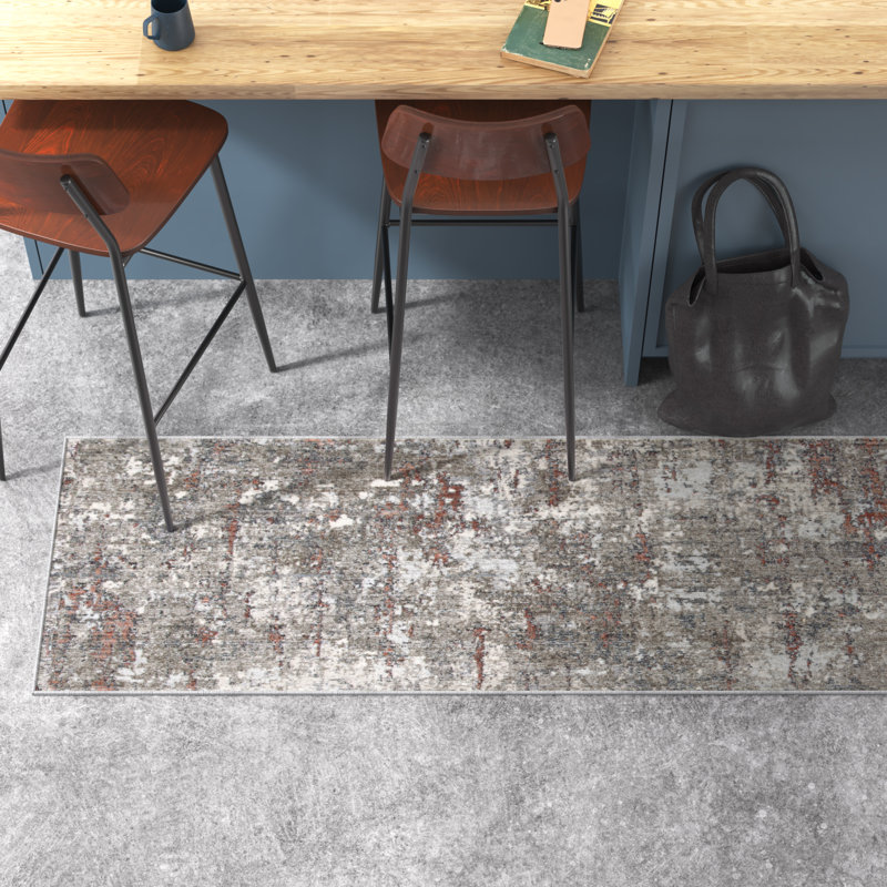 Tapis gris clair Mackenzie, Tapis de couloir 2 pi x 8 pi