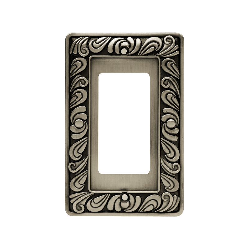 Paisley 1-Gang Rocker Wall Plate, Brushed Satin Pewter