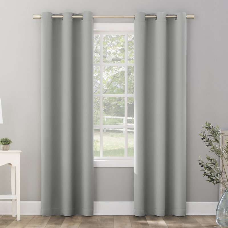 Panneau de rideau 100% occultant avec œillets Riley, Gris argenté, L 52 po x L 63 po