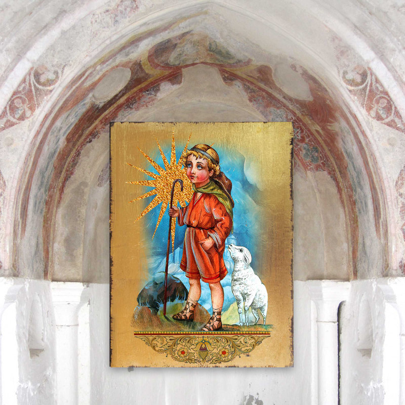 Inspirational Icon Shepherd Wooden Figurine