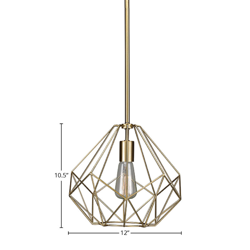 Luminaire suspendu 1 lumière, Or doux