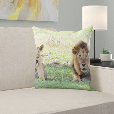 Housse et insert de coussin carré Lions