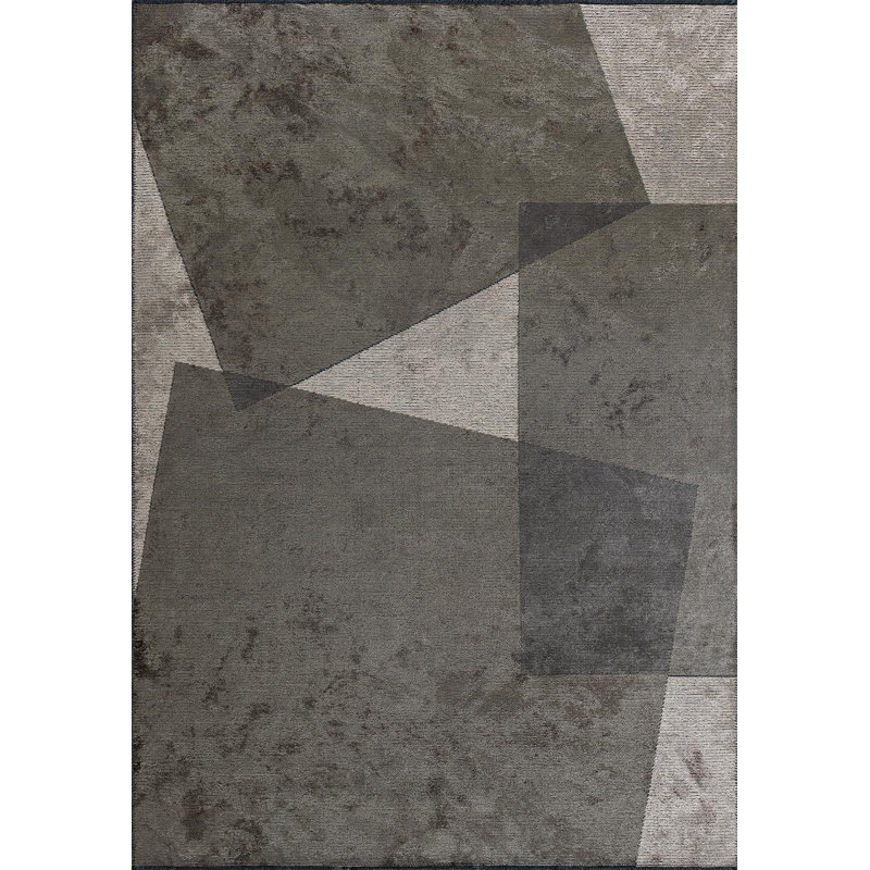 Amilyn Abstract Hand Loom Indoor / Outdoor Area Rug, Rectangle 6'6" x 8'2"