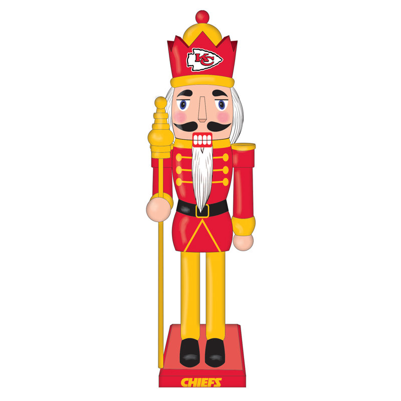 NFL 12" Wooden Holiday Nutcracker Statue , NFL Kansas City Chiefs