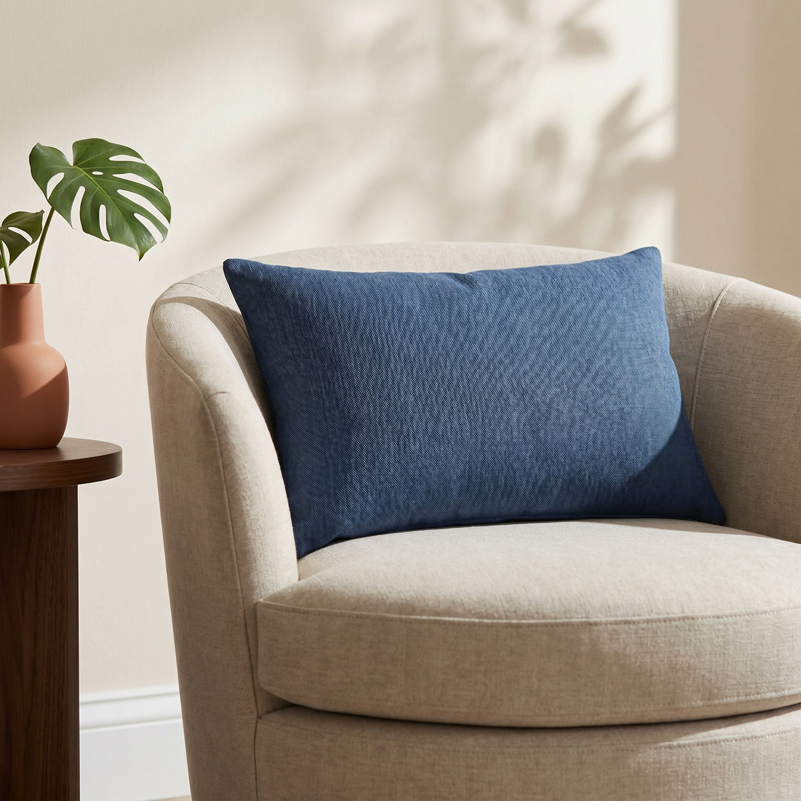Amala 20" x 3" Sunbrella® Throw Pillow, Spectrum Indigo