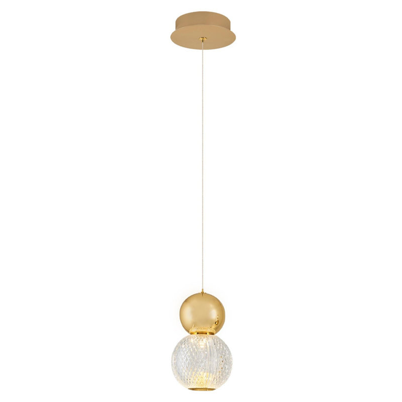 Élégant lustre jaune, structure en métal, 4,7 po de diamètre x 47,2 po de hauteur | 1 x douille DEL 5 W, 3 000 K, 500 Lm | Élégant bouchon en acrylique, parfait pour la décoration intérieure glamour et les espaces modernes, conception écoénergé
