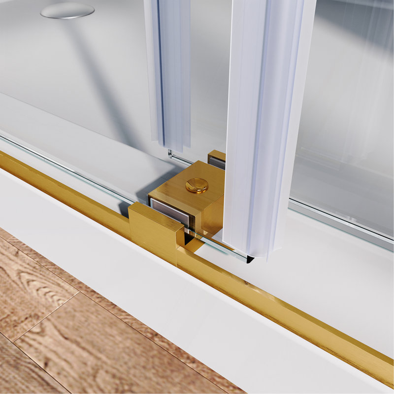 Frameless Sliding Shower Glass Door 56-60 In.W X 76 In. H