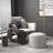 Round Storage Ottoman Coffee Table with Flip Top Tray
