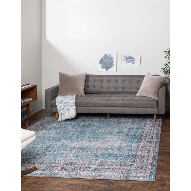 Chenille Oriental Indoor Rug, Square 7'6"