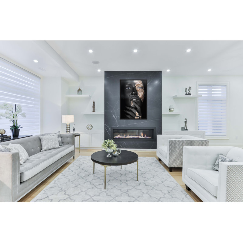 Noir Goldest - No Frame Rectangle Print, Black Frame, 135cm H x 90cm W x 10cm D