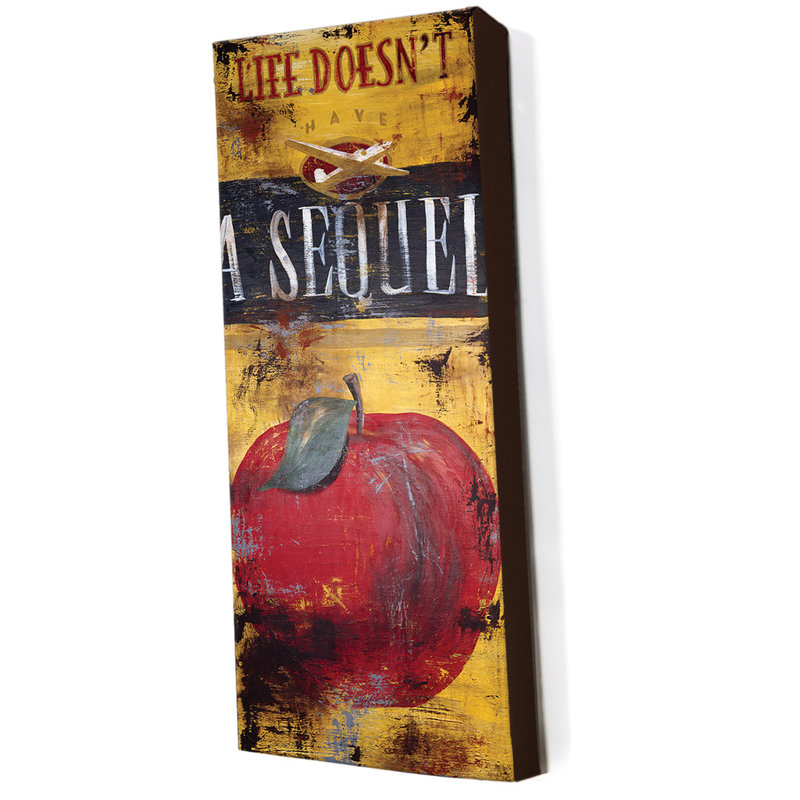 « a sequel » par rodney’s blanc, affiche rétro sur toile tendue, H 36 po x l 12 po x P 1,5 po