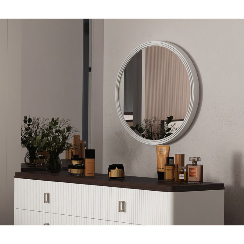 Carena Gray Round Mirror