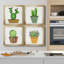 Boho Cacti I - ensemble de 4 peintures sur toile encadrées-1210434370-1210434377