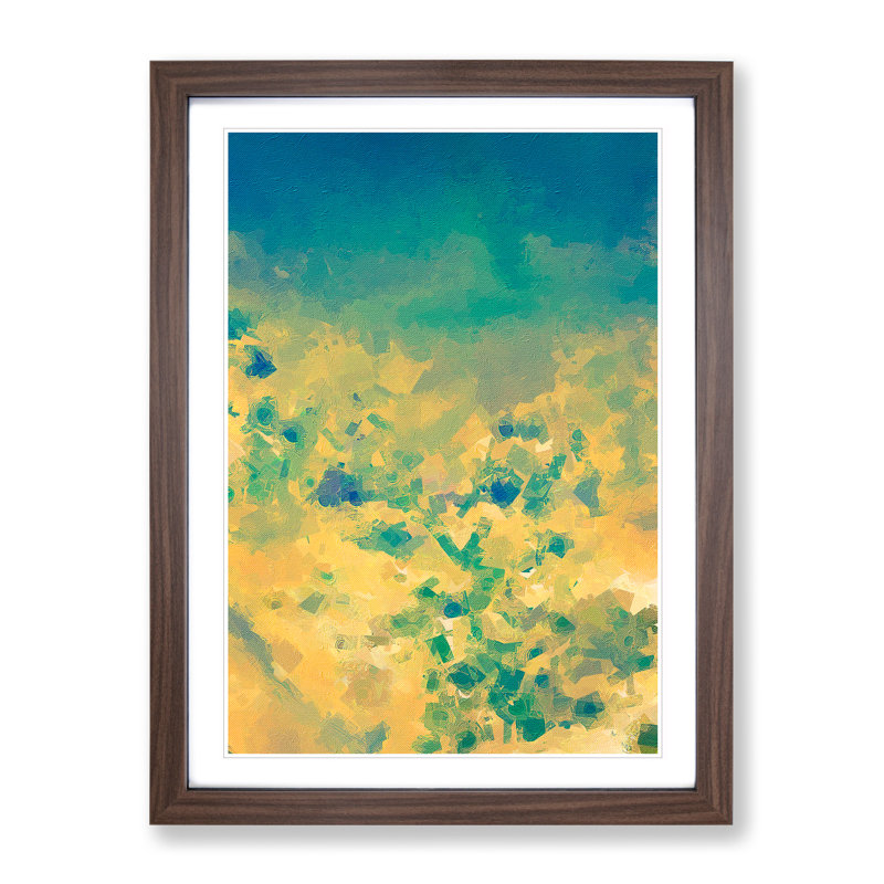 By the Ashes Abstract - Wall Art, 48cm H x 36cm W, Walnut Framed, White