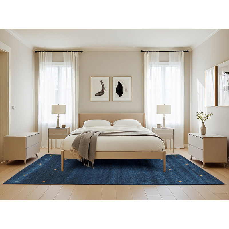 Tapis bleu foncé Mar Miami, Rectangle 5 pi x 8 pi