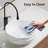 Round Diamond-Quilted Ceramic Vessel Sink - 15.75"×5.9" Textured Bathroom Basin
