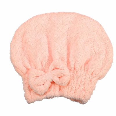 DiamondDry Quick Absorbent Hair Towel - Lightweight, Fast-Drying Cap for Post-Bath Hair Care, Pink