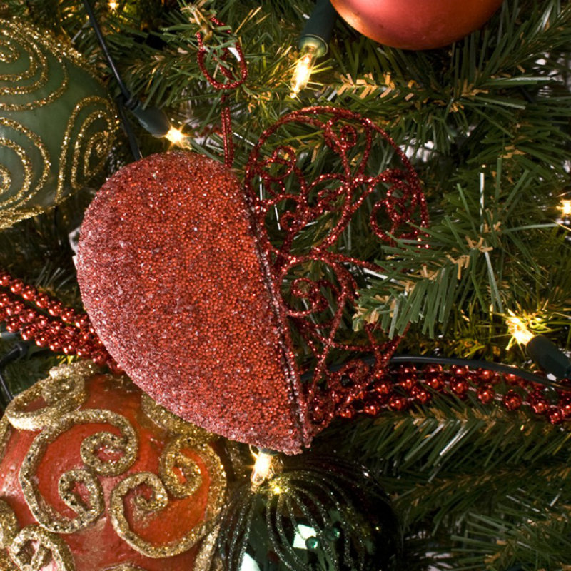 10cm Metal Holiday Shaped Ornament, Red