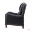 Fauteuil inclinable manuel en cuir véritable avec pattes en bois massif Beecher Traditional-529000380