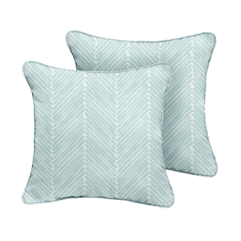 Ensemble de deux coussins carrés / extérieurs Griffen Snowy, 16 po x 16 po