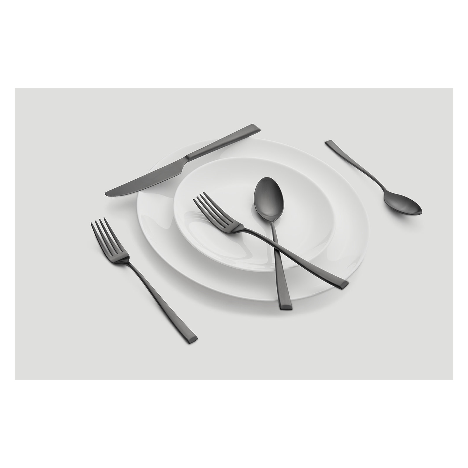 Cambridge Marlise Mirror 20-Piece Flatware Set, Black