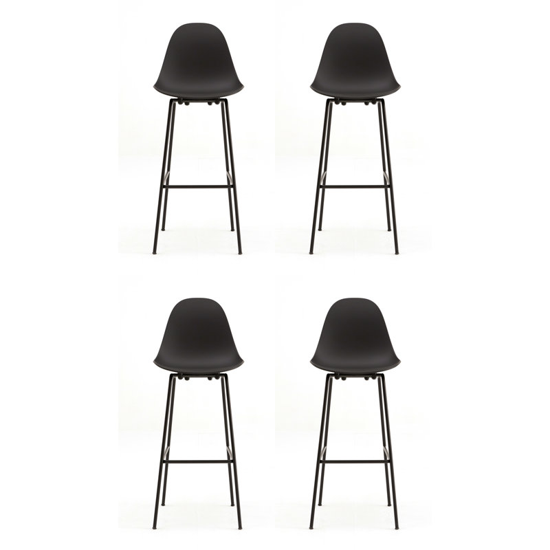 Tabouret de bar et de comptoir TA, Tabouret de bar (siège d'une hauteur de 29,5 po), Noir, Noir