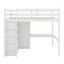 Lit mezzanine avec garde-robe intégré, bureau, tablettes de rangement et tiroirs-23809356