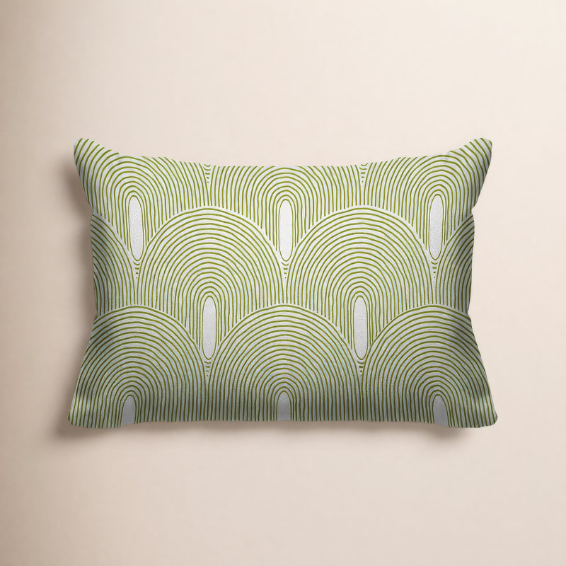 Coussin intérieur / extérieur Limpo Minimalist Mid-Century, H 18 po x l 25 po, Chartreuse, Rectangulaire