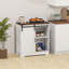 Buffet Farmhouse, buffet de 33 po avec porte de grange coulissante et tablette réglable, armoire de cuisine, blanc