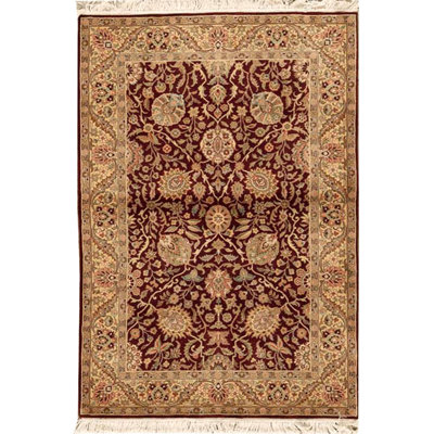 Tapis vin et or noué à la main de haute qualité