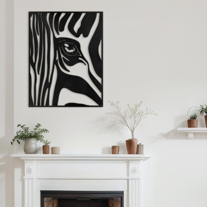 Wall Decor Metal, 18" H x 12" W x 0.05" D, Black