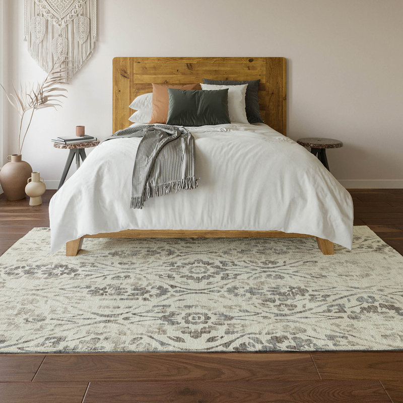 Tapis ivoire Prisco lavable à la machine de qualité supérieure, Rectangulaire 3 pi x 5 pi