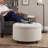 28" Round Storage Ottoman, Modern Tufted Footstool For Living Room, White-1191949906