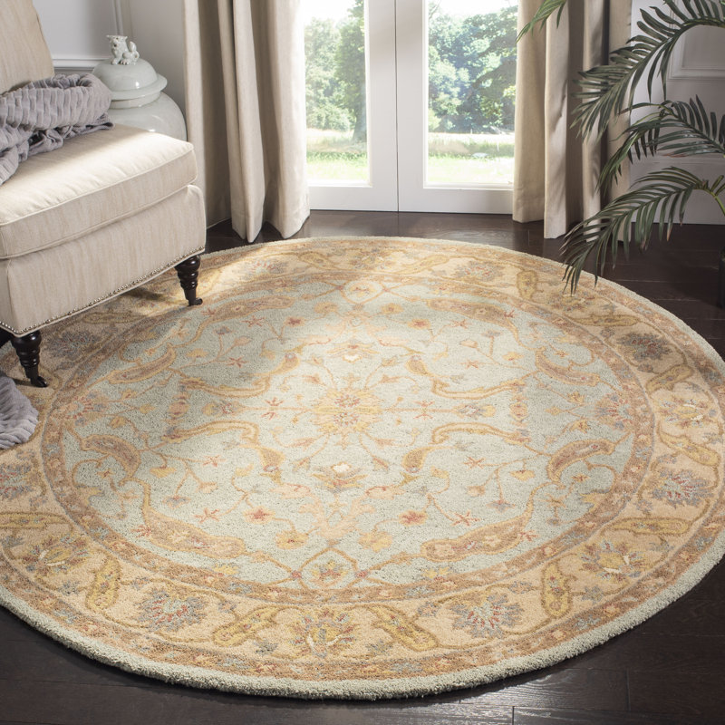 Tapis oriental en laine touffeté à la main Dunbar, Rond 6 pi
