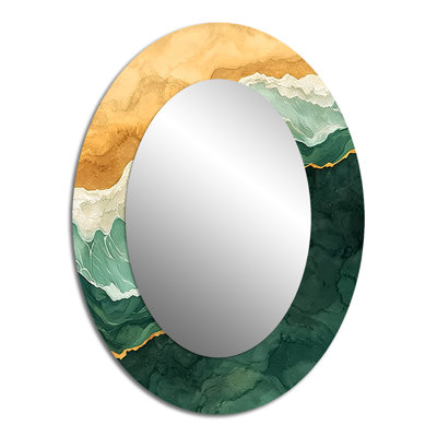 Miroir mural Emerald Beach Areal View II - Vert