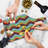 Ambesonne Colorful Tempered Glass Cutting Board Zigzag Sharp Vibrant Multicolor