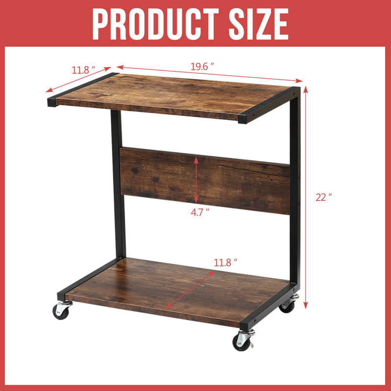 Solid Wood Top End Table, Brown