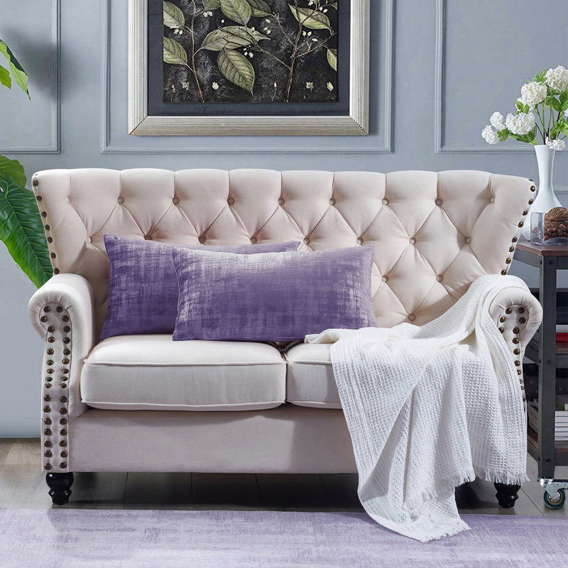 Rectangular Lumbar Cushion Cover, Chinese Violet