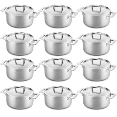 Casserole avec couvercle Attiva Peltro - 12 pièces - Étain
