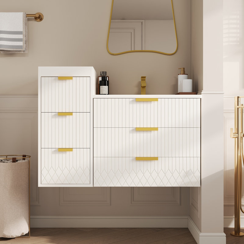 Meuble-lavabo compact avec lavabo, meuble en MDF avec lavabo en céramique