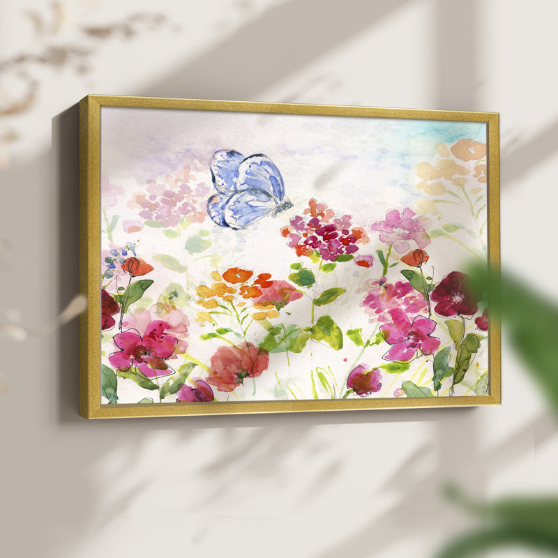 Papillon de jardin d'été - reproduction encadrée - réarmable, H 11 po x l 14 po