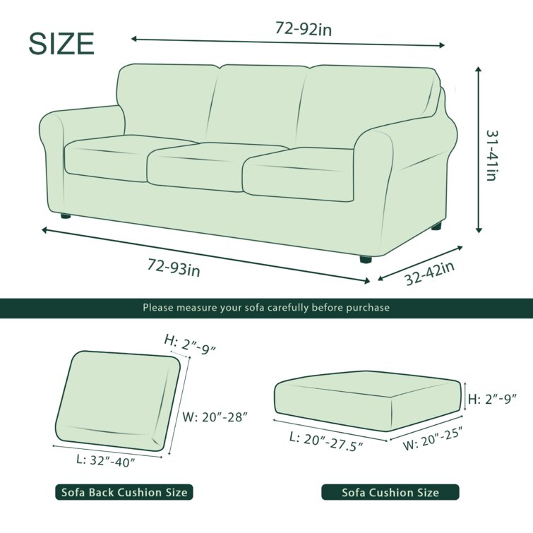CHUN YI 2 Piece Stretch Couch Cushion Covers Or Sofa Backrest Cushion  Slipcovers Suitable for Armchair Loveseat Sofa, Couch Back Cushion Covers  Check