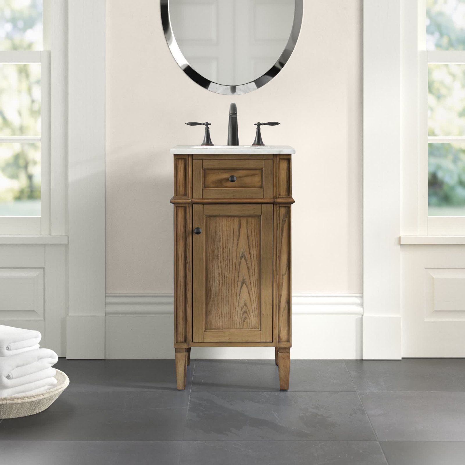 Rivers 18'' Single Bathroom Vanity, Driftwood
