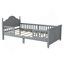 Lit simple pour enfants, lit plateforme simple en bois avec tête et pied de lit, gris-827079169-827079182