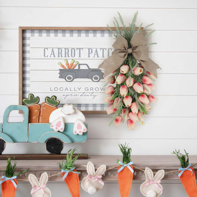 Tulip Bouquet Artificial Flowers Real Feel PU Tulips For Easter Spring Wreath Wedding Bouquet Centerpiece Floral Arrangement Cemetery Front Door Window Wall Decor