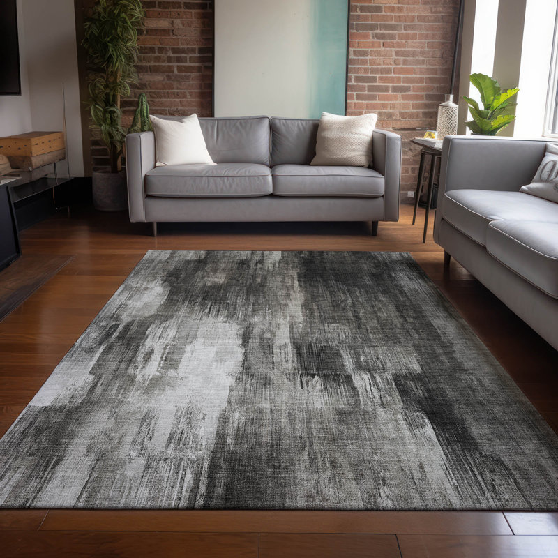 Caseville Washable Abstract Indoor / Outdoor Rug, Rectangle 3' x 5'