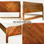 Lit plateforme 100% bois d'acacia massif avec tête de lit et pied de lit Bifrost, design Mid-Century Art déco, aucun sommier requis, support de lattes robuste, résistant aux égratignures et à l'eau-1342188252-1342188243