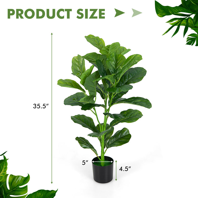 Ensemble 2 pièces figuier artificiel en pot 2 pièces